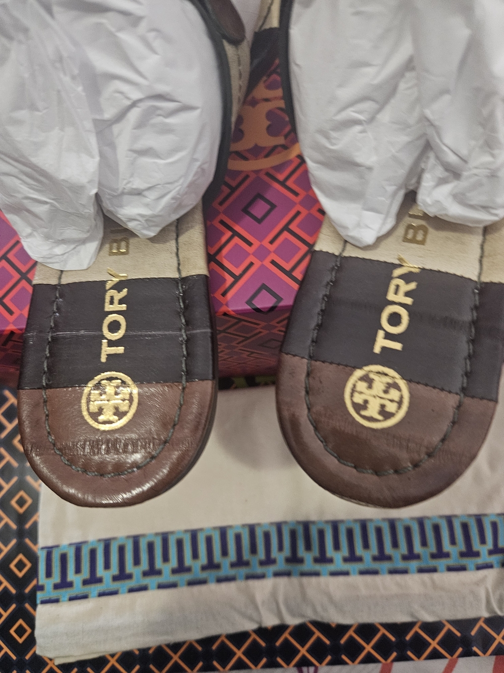 Tory Burch Miller Eel Leather Sadals in Neutral Shade Eel Size 8 - Picture 6 of 8